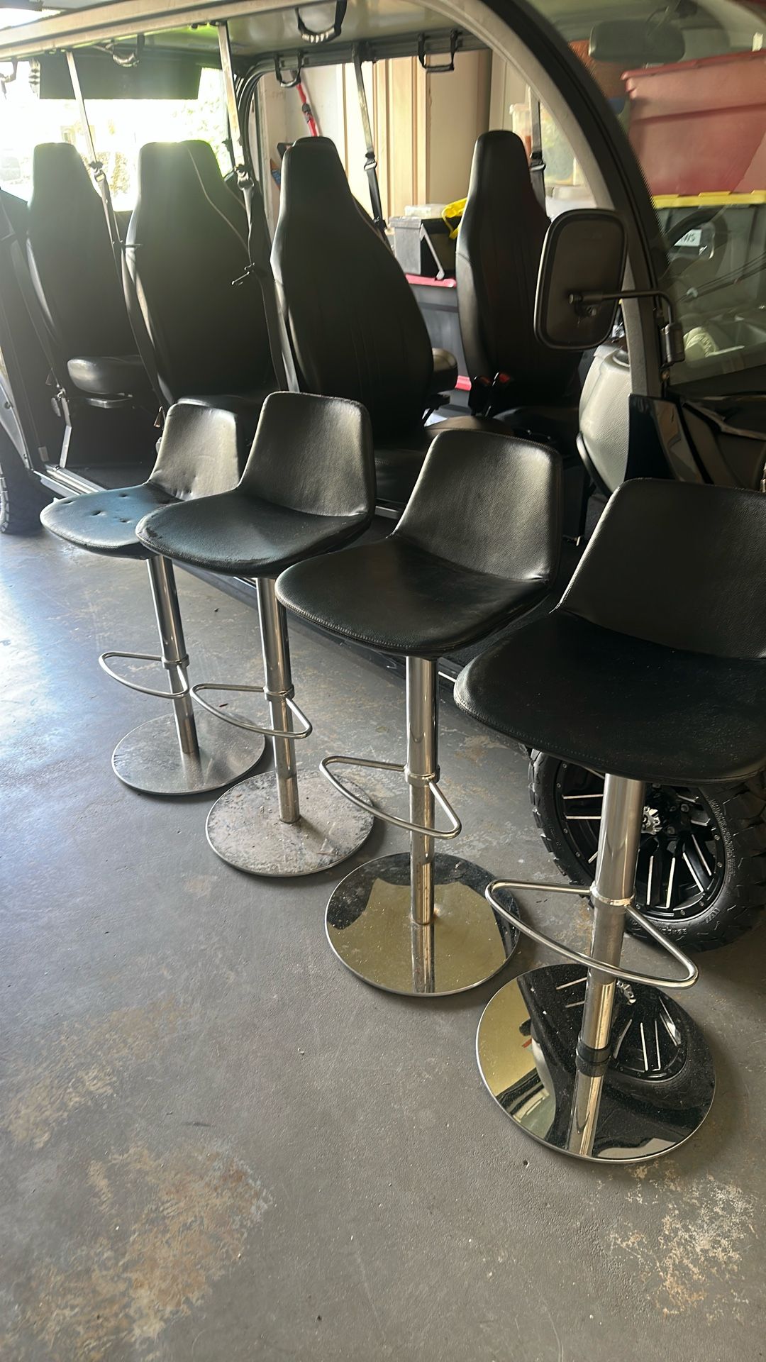 4 Black Barstools Heavy Duty