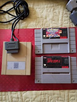 SNES Super Scope 6 & Metal Combat Cartridges with Receiver
