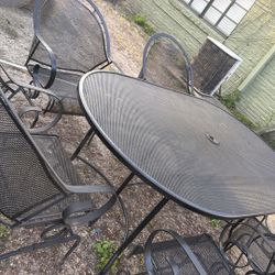 mesa de patio sillas mesedoras