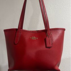 Coach MED-RED city tote