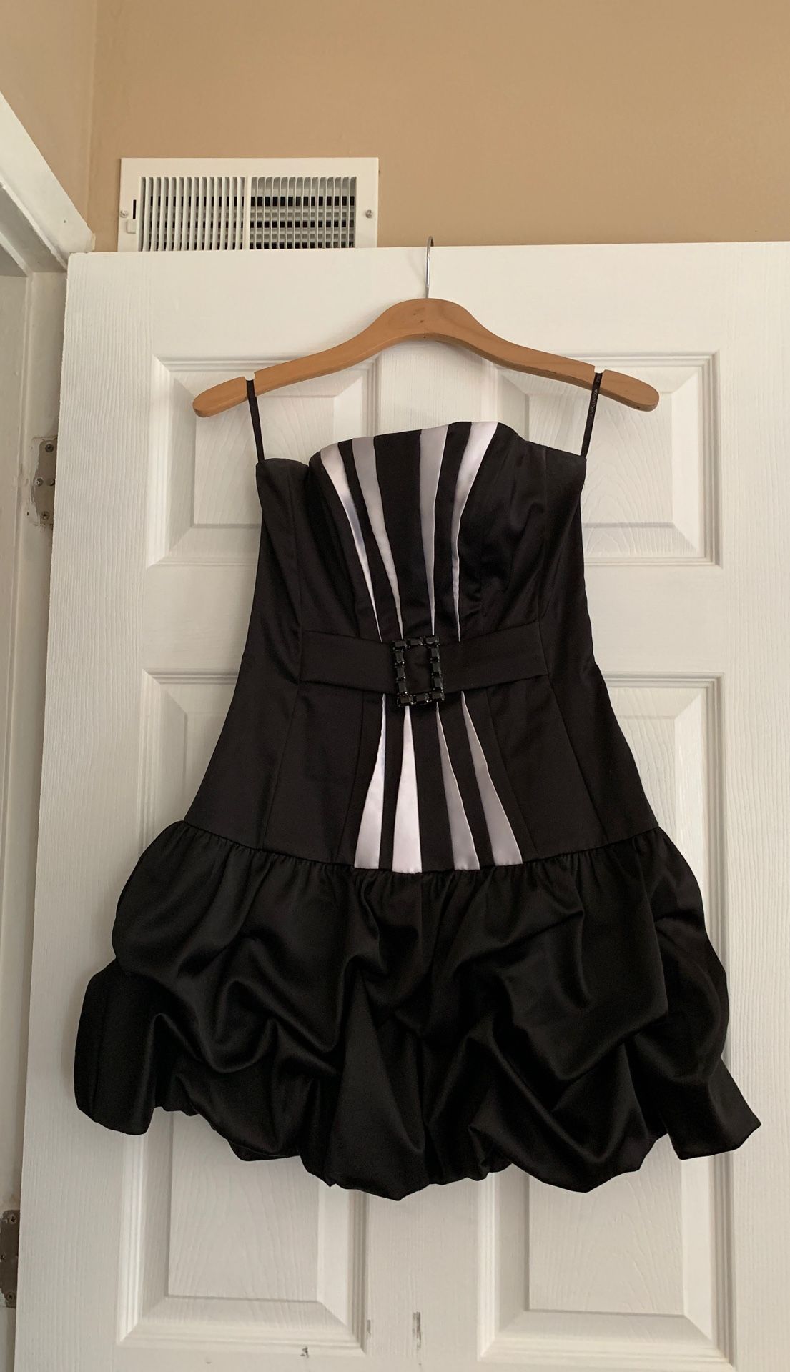 Black strapless dress