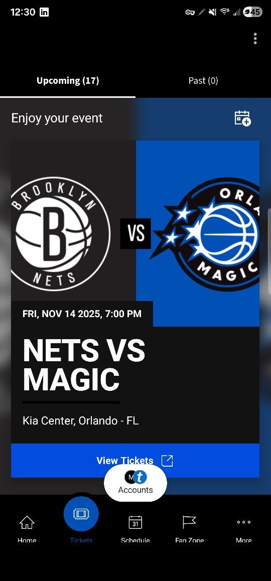 2 Tickets For Sale Tonight Magic Vs. Nets