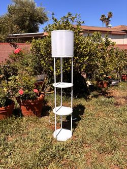 White Floor Lamp with Shelves