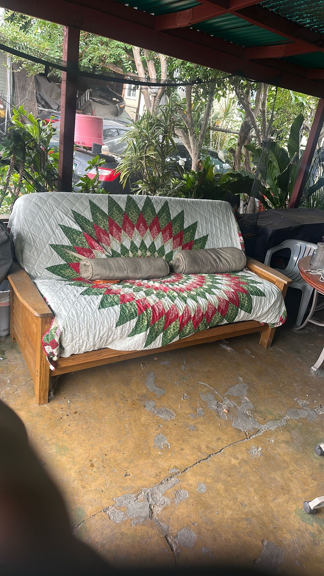 vintage wood sofa bed - fully functional