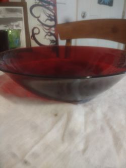 Anchor Hocking Ruby Red Salad Bowl