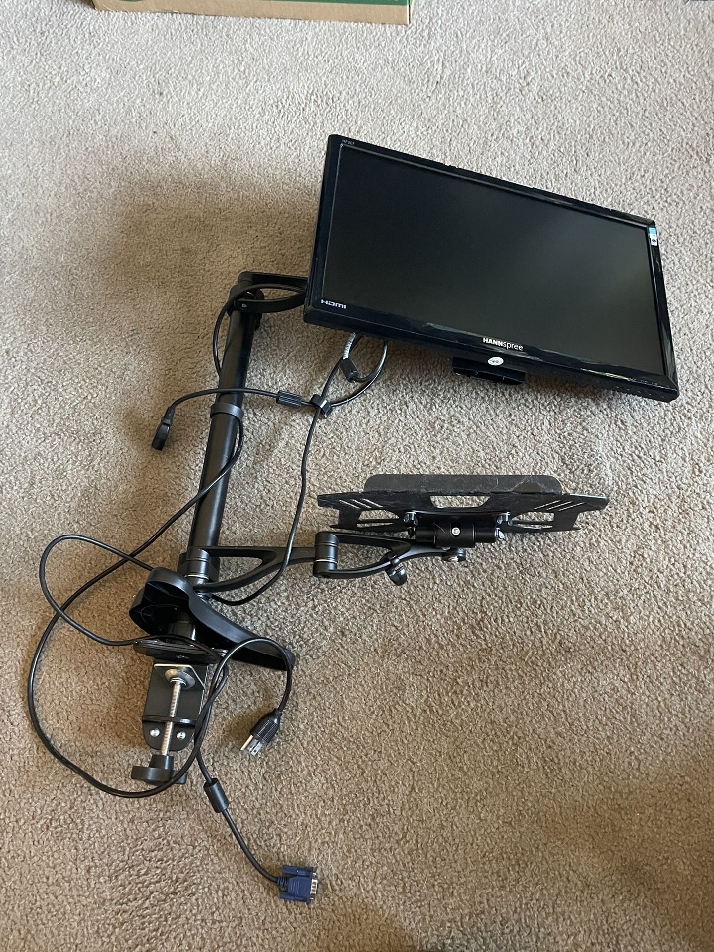 Computer Screen & Laptop Holder Desk Attachment 