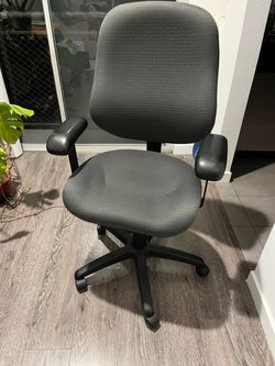 Grey Fabric Office Chair with Armrests