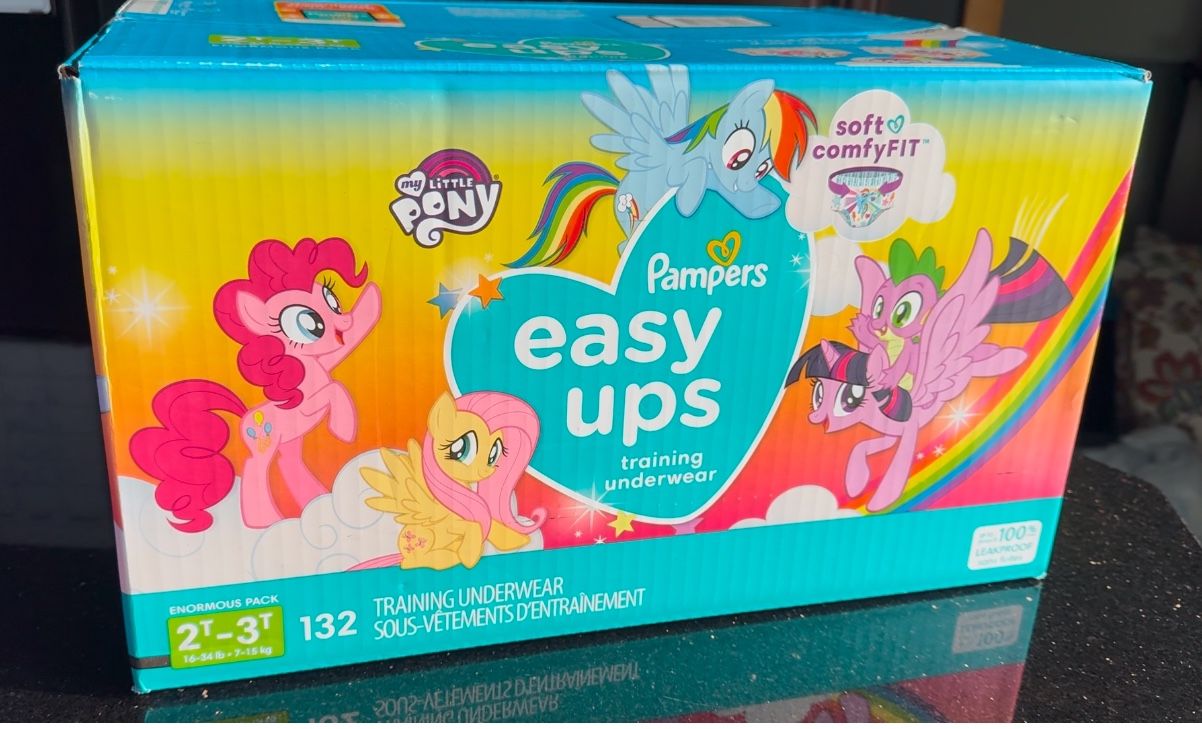 NEW - My Little Pony Easy Ups Sz 2T-3T, 132 ct