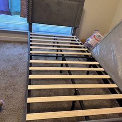 Twin Size Bed frame W/ new Mattress 