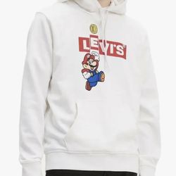 Levi's x Super Mario Graphic Pullover Hoodie White Men's Size XS NWT 