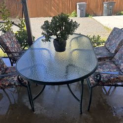 Outdoor glass table