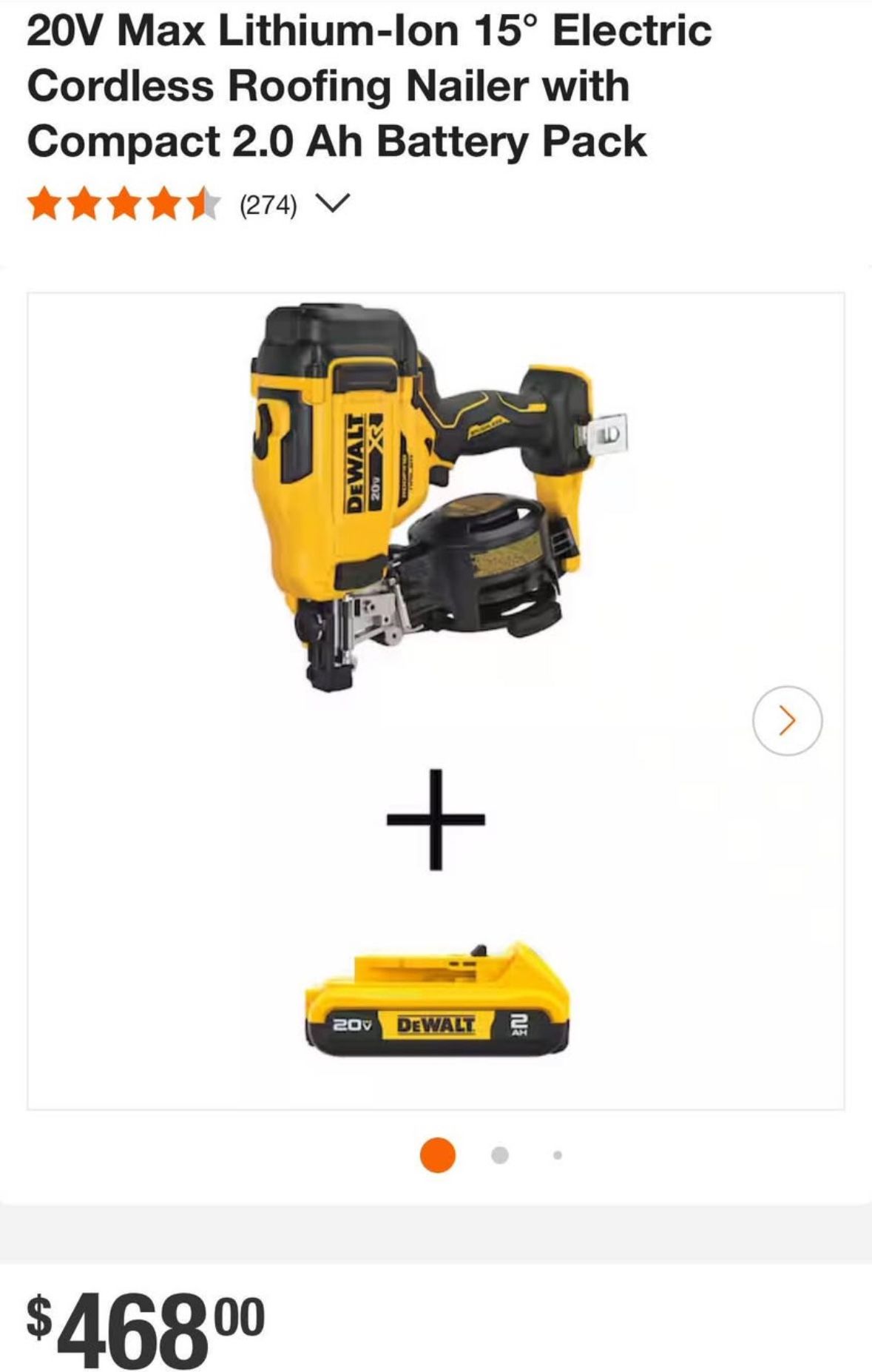 Dewalt Roofing Nailer With Battery‼️