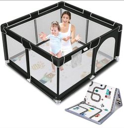 New in a box, Baby Playpen With Anti-Slip Mat For Indoor and Outdoor Play Yard Kids Activity Center With Gate, (Pink) 50×50×27"