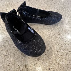 Carter’s Black Sparkle Bow Dress Shoes Toddler Sz 6