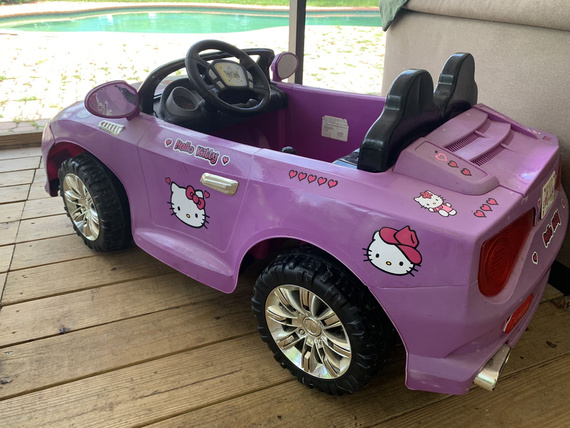 Hello Kitty Kids Girl Ride On Electric Car - Two Seats New Battery 