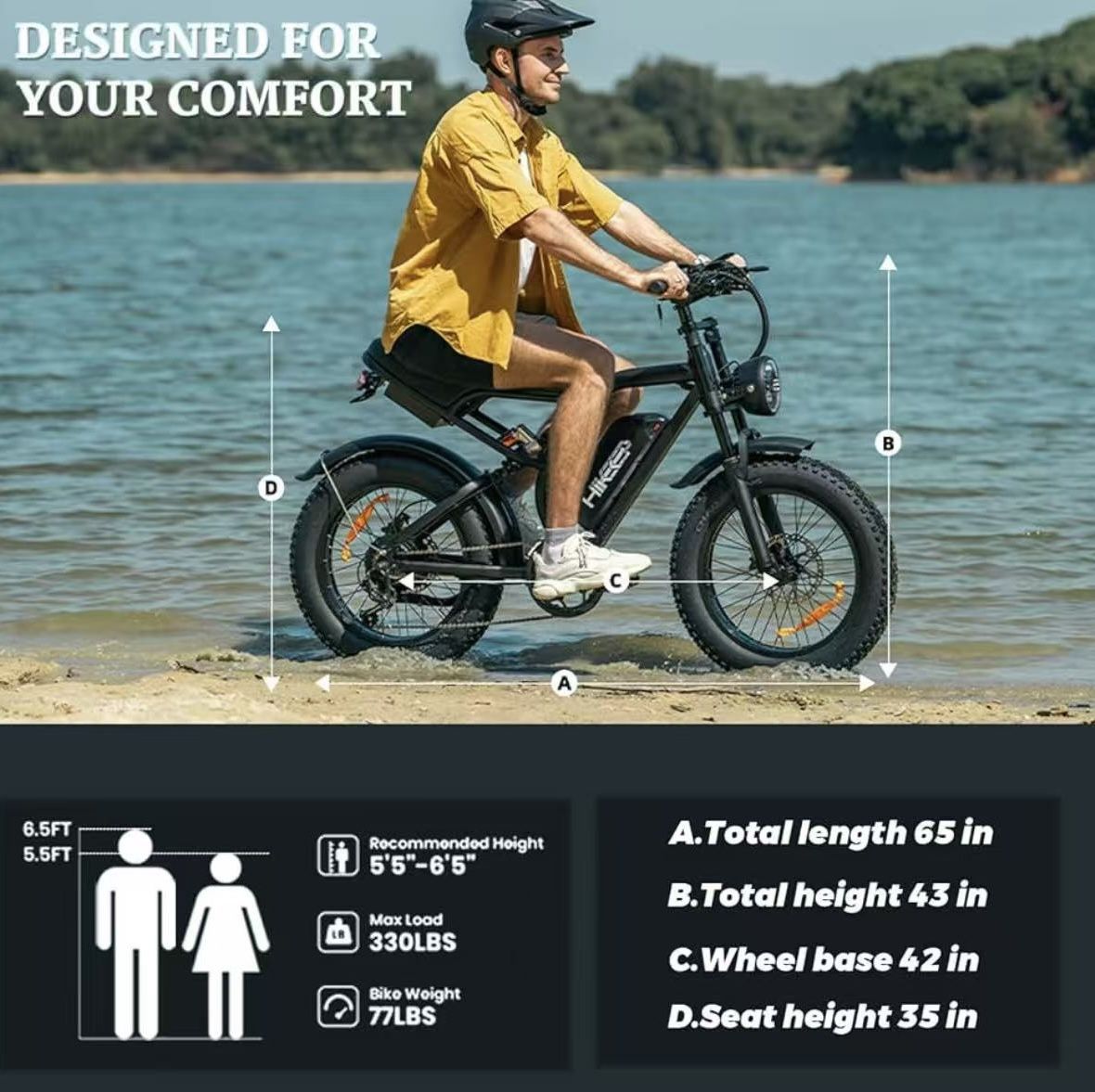 ✌️Hikeep Electric Dirt Bike for Adults,20x4Inch Fat Tire Ebike,28MPH Peak 1500W Motor Ebike,48V15.6AH Detachable Battery,4Riding Modes Electric Bike