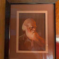 Charles Darwin Watercolor (signed)