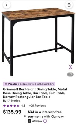 Bar Height Pub Table with 4 stools
