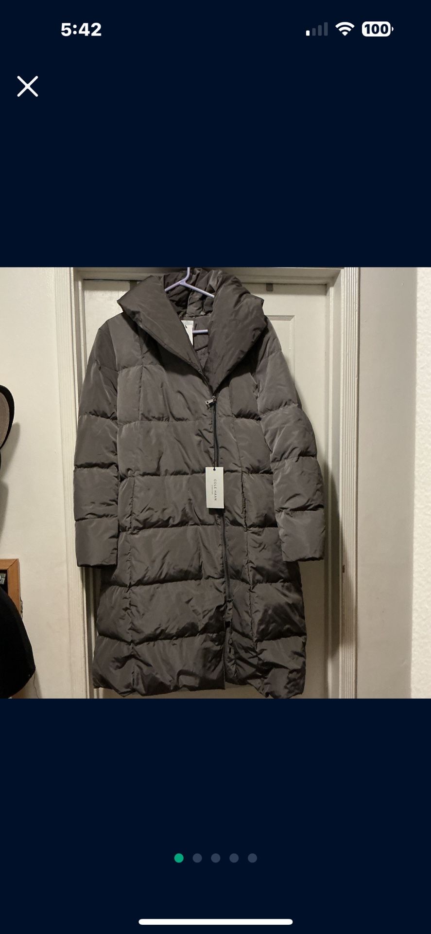 New!!! Cole Han Puffer Jacket Long Size XLWomen