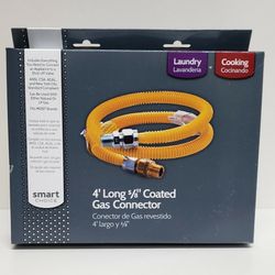 New Smart Choice 4' long 5/8" coated gas connector hose for laundry/cooking