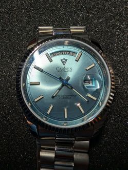 Cadisen Ice Blue Day-Date Automatic | Sapphire Crystal | 100M WR | Full Kit