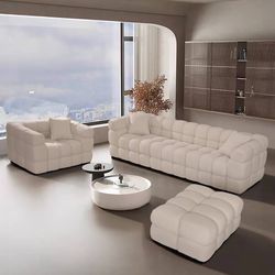 Cloud Teddy Boucle 107’’ Sectional Sofa - 3 Colors Available