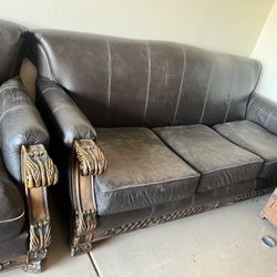 2 Set Of REAL LEATHER COUCHES.