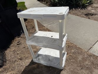 3-Tier White Plastic Storage Shelf Unit