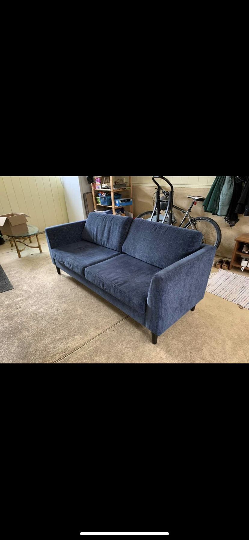 Blue Couch With Outlets