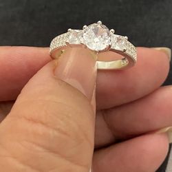 Real 925 Sterling Silver Wedding Ring Size 8