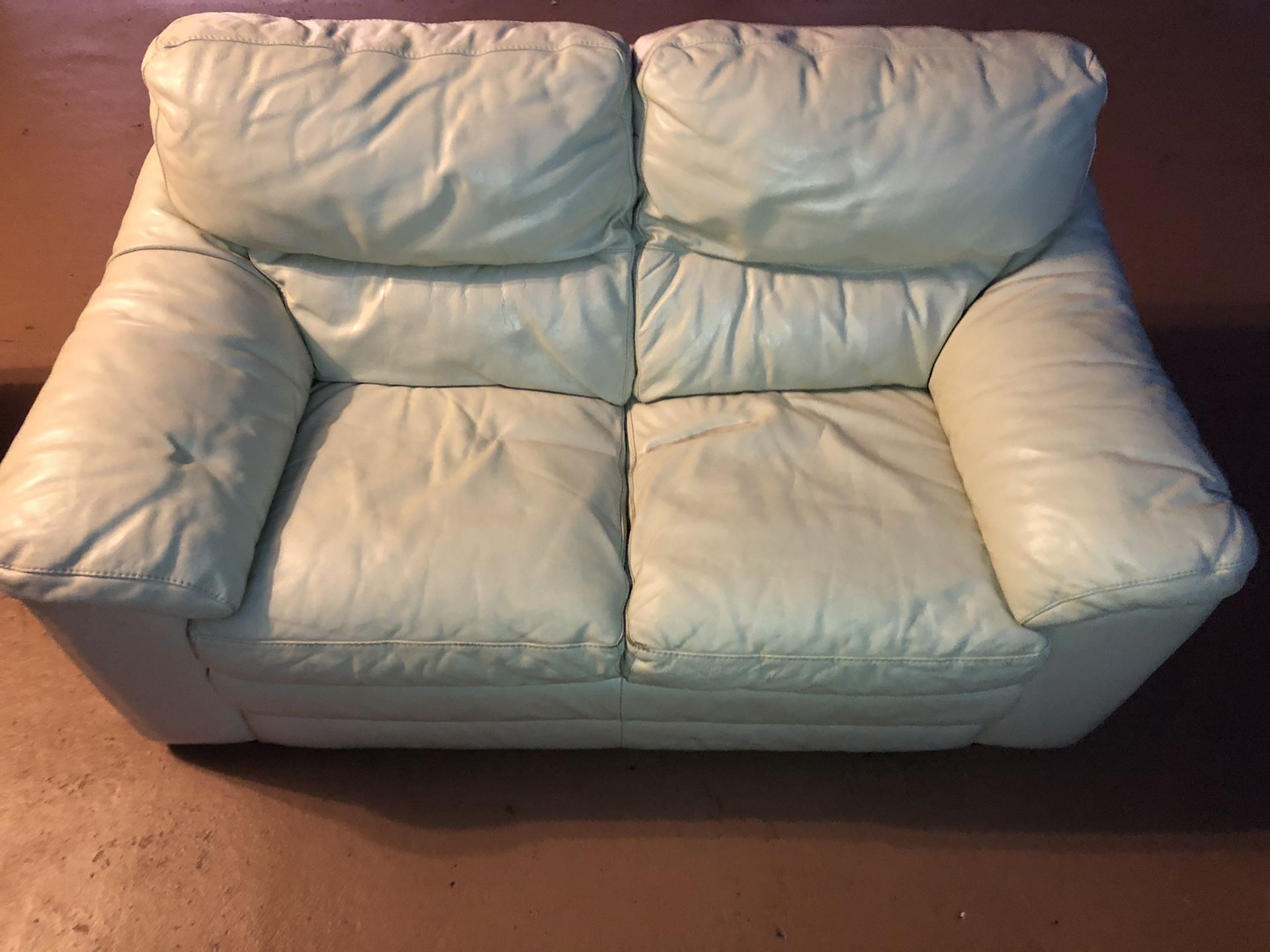 Small White Leather Couch