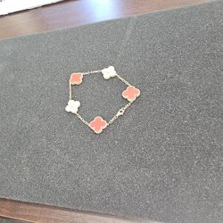 Van Cleef 5 Clover Mix Bracelet 14k Yellow Gold 