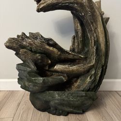 Teamson Home 32 in. Indoor/Outdoor Cascade Fountain with Adjustable Flow and Electric Pump in Gray