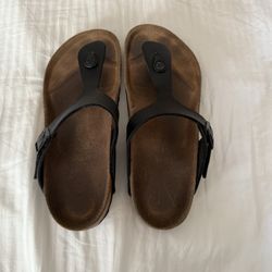 Birkenstock Women's Gizeh Footbed Sandals: Black & Brown: Size 40