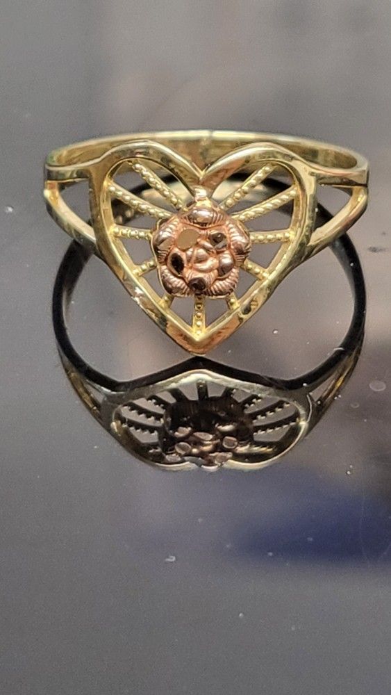 Unique Heart Ring In 14k Gold