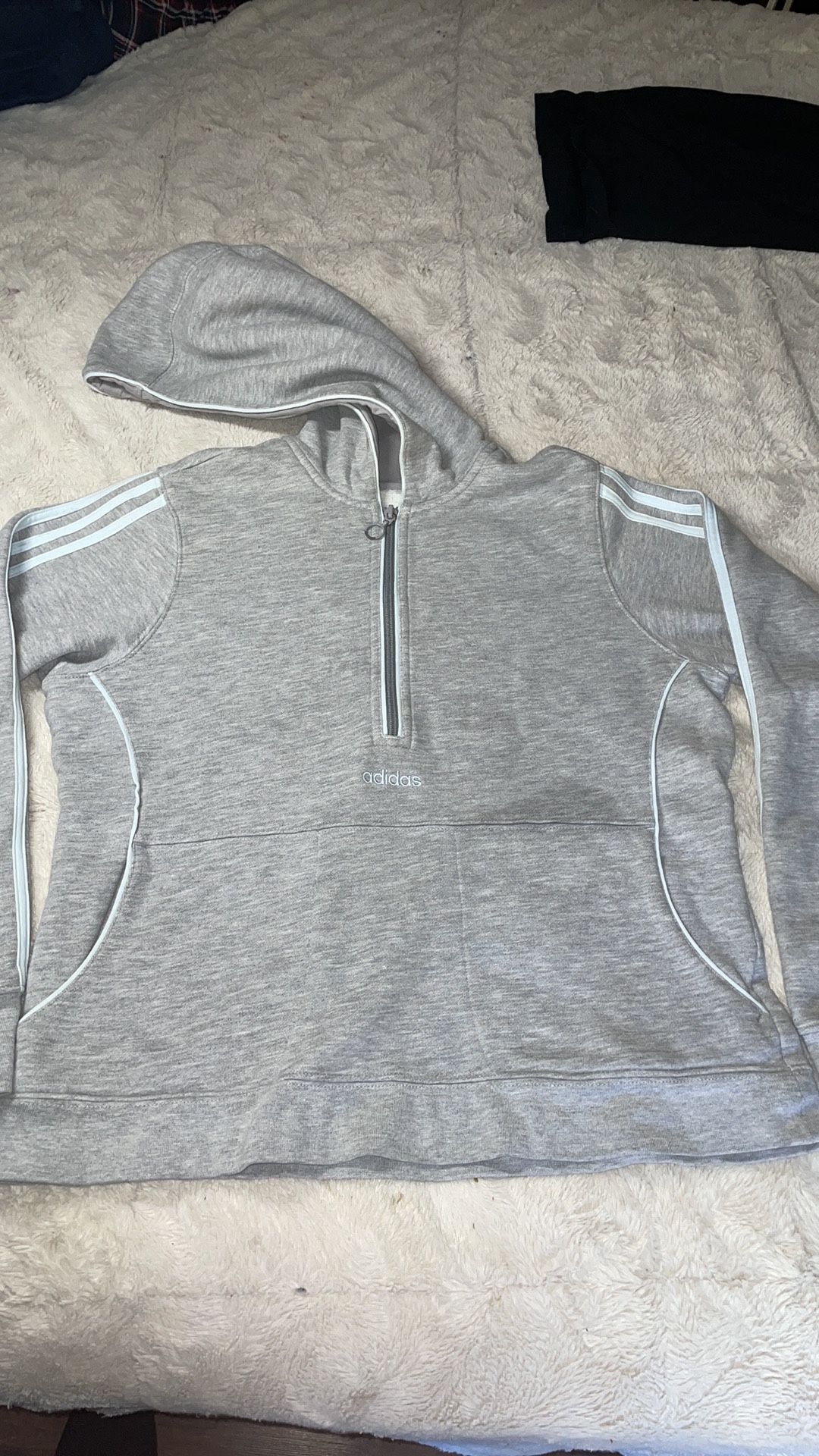 Vintage/ Women Adidas Gray 3/4 zip up hoodie Size Small