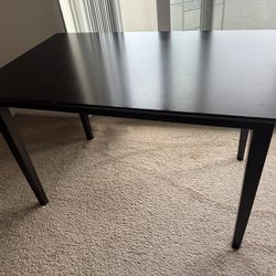 Brown rectangular table