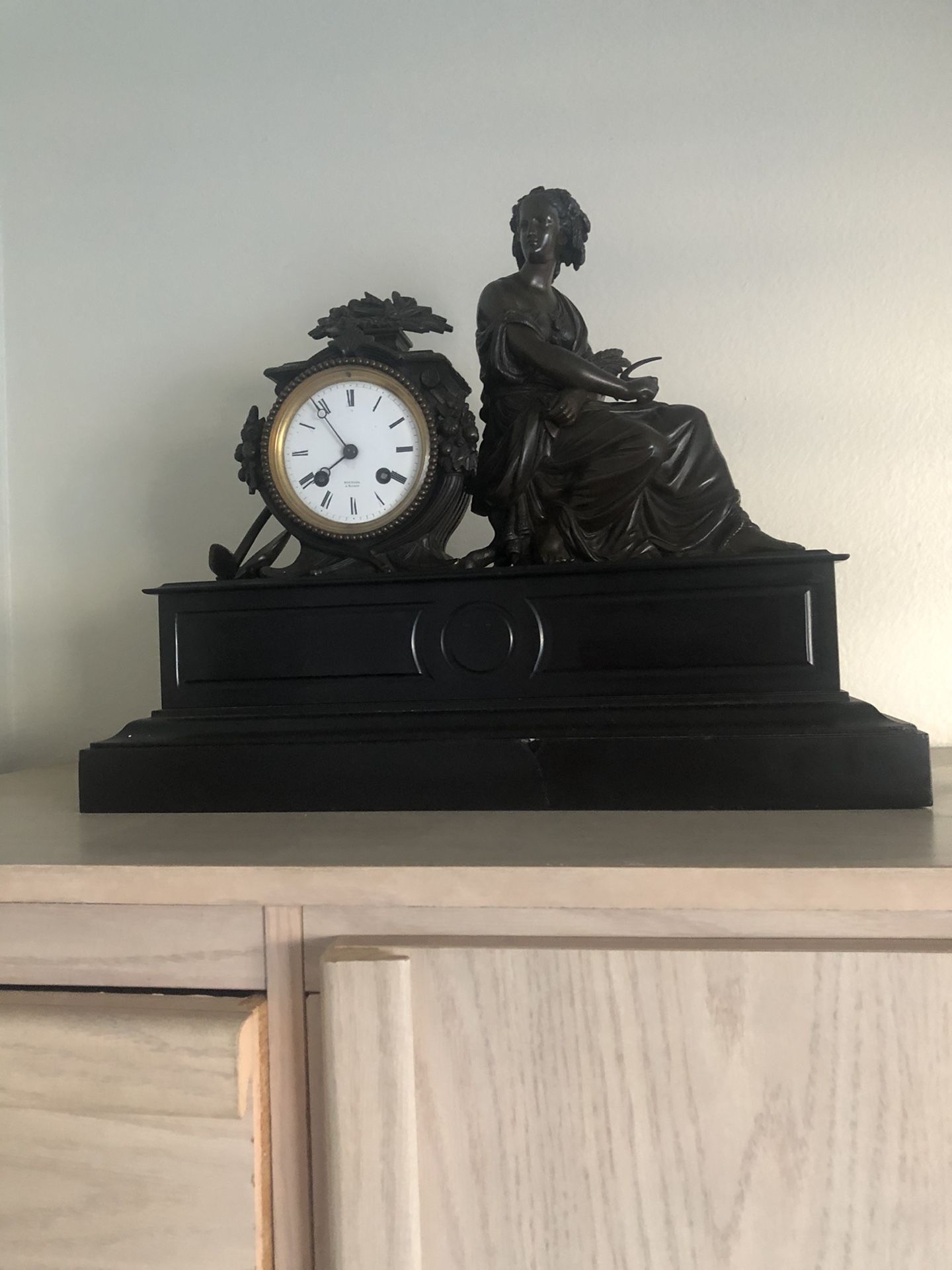 Antique bronze mantel clock , 19th -early20th century