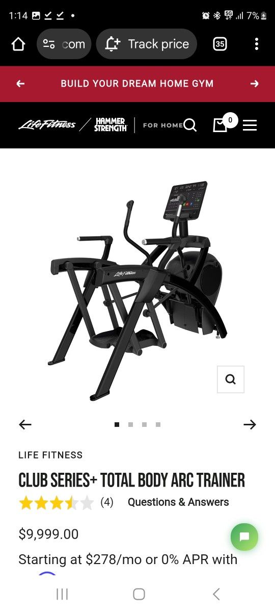 Life Fitness Arc Trainer LF-ARC-TB Elliptical