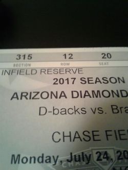 Infield reserve Monday night. 8 tickets