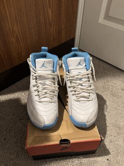 Jordan 12 white and university blue