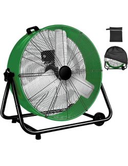 WARMLREC Industrial Fan 24 Inch Heavy Duty Drum 3 Speed 8800 CFM Air Circulation High Velocity Fan For Warehouse, Workshop, Factory, Commercial, Resid