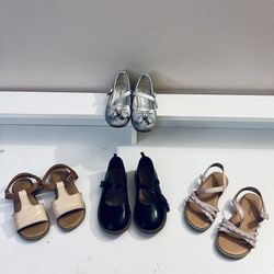 4 Pairs of Girls Kids Sandals & Dress Shoes - Size 10