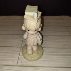 Precious Moments Vintage 1988 September #110086 School Girl Books Bird Enesco