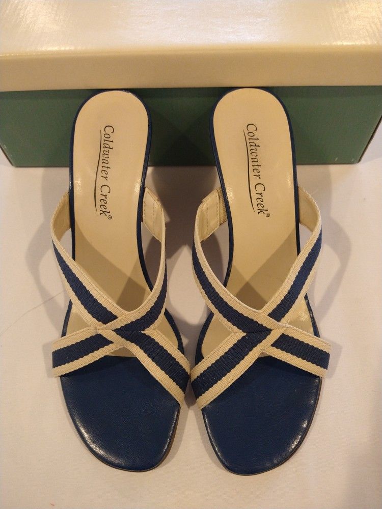Coldwater Creek Women's Nautical Canvas Sandals-7M
