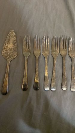 Vintage Silver-Plate Cake Server and Fork Set