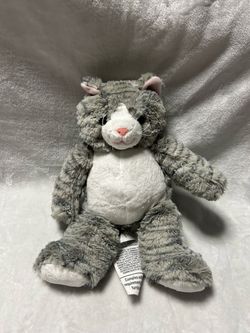 Leader light Vibrating Cat gray Plush Tabby Massaging Kitty toy