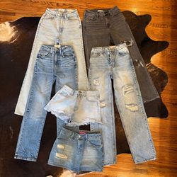 6 Pairs of Women’s Jeans & Denim Shorts Bundle – Size 26–27 – $100