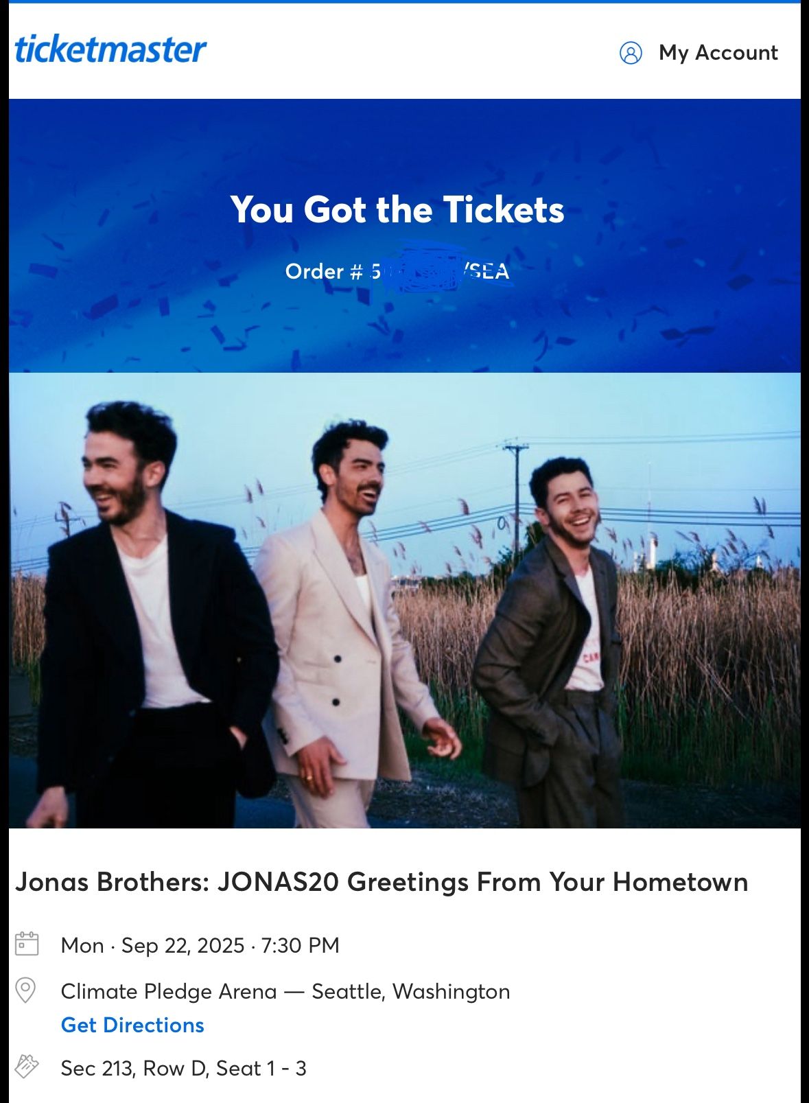 Jonas brothers Concert Tickets - Climate Pledge Arena