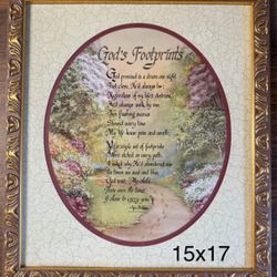 God's Footprints" Framed Poem (15x17")